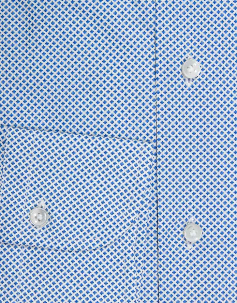 Patrick Hellmann Collection Blue Shirt With Small Rhombus Pattern image
